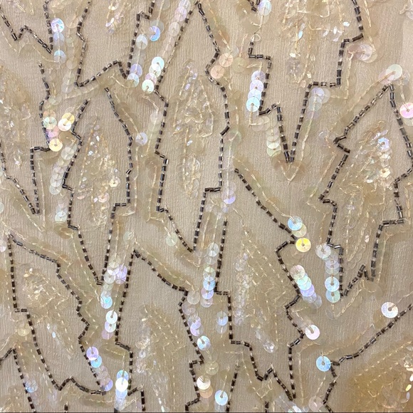 VTG 80s Silk Beaded Dress - Picture 8 of 10